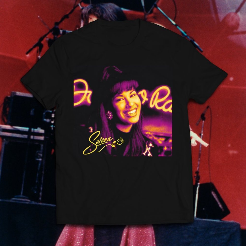 Vintage Inspired Black Selena Rose Tee